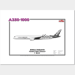 Airbus A350-1000 - Airbus Industrie "Carbon Fiber Colours" (Art Print) Posters and Art